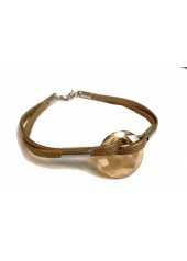 Skórzana bransoletka z Kryształem Swarovskiego Elipse złota